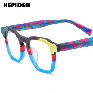 Sunglasses Frames HEPIDEM Matte Acetate Optical Glasses Frame Men 2023 Retro Square Women Prescription Eyeglasses Spectacles Eyewear H9284 231113