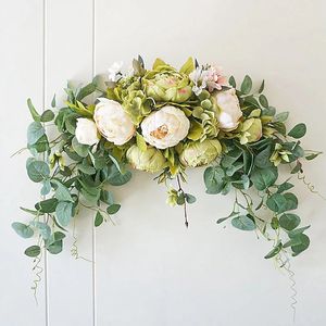 Juldekorationer Artificial Wreath Threshold Flower Peony Rose Diy Wedding Party Flower Wall Arrangement Home Place Room och Christma Wreath Arch 231113