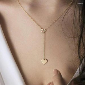 Gargantilha moda colar simples personalidade pêssego coração amor feminino em forma de y vendas diretas da fábrica gota