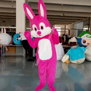 Christmas Rose Rabbit Mascot Costume Cartoon theme character Carnival Unisex Adults Size Halloween Birthday Party Fancy Outdoor Outfit For Men Women