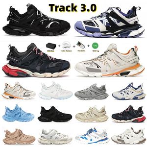 Med Box Designer Track 3.0 Mens Casual Shoes Triple S Paris Black White Transparent Nitrogen Crystal Outrole 17FW Luxury Lighted Men Women Outdoor Trainers Sneakers