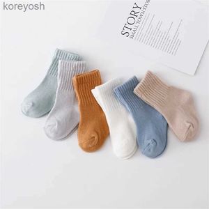 Kids Socks ladka 6Pairs set 0-12Month Newborn Baby Boy Girl Sock Cotton Solid Soft Infant for Girls Boys Spring Autumn Korea StyleL231114