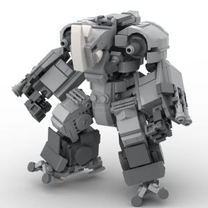 Blocos de design original rinoceronte mech guerreiro construção brinquedos para crianças armadura robôs anime figura modelo crianças ação boneca brinquedo 231114