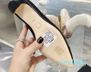 Mid-heel Dress Shoes Luxury Designer Fashion Leathertsexy Chunky del Match Color Women's Leather Sheepskin Single Shoes