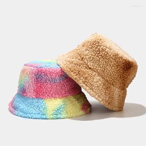 Berets LDSLYJR Outono e Inverno Algodão Multicolor Quente Balde Chapéu Pescador Ao Ar Livre Viagem Sun Cap para Homens Mulheres 267