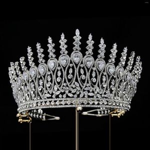 Hair Clips Jewelry Pageant Accessories Classic Elegant Tiaras Handmade Princess Bride Zircon Wedding Crown For Women