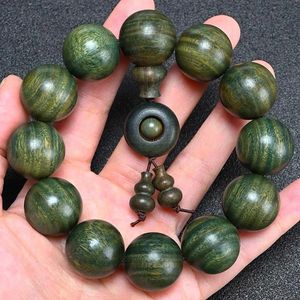 Perlenketten, echtes grünes Sandelholz-Armband, natürliche argentinische Jade, Herren- und Damen-Accessoires 231114