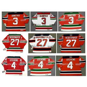 SJ Vintage Hockey Jersey 3 Ken Daneyko Devils 27 Scott Niedermayer 2 Viacheslav Fetisov 9 Kirk Muller 16 Bobby Holik 25 Jason Arnott Red White