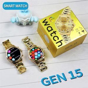 Gen 15 Smart Watch Herren-Multifunktions-Sportuhren, Wähl-Aktivitäts-Tracker, Herzfrequenz-Blutdruck-Überwachungsarmband mit kabellosem Ladegerät, Biamond-Band