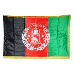 Баннерные флаги Птерозавр Афганистан Афганский гражданин с золотой бахромой яркие цвета для открытого крытого украшения 230414