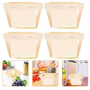 Dinnerware Sets 4 Pcs Berries Simple Storage Basket Rack Desktop Organizing Wood Bread Baskets Kitchen