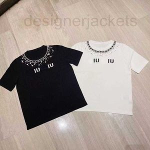 Women's Sweaters Designer Round neck knitted T shirt designer t heavy industry diamond letter short sleeved top womens summer foreign style loose knit KY1T