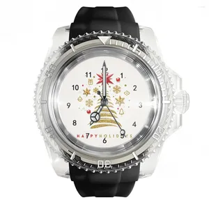 Orologi da polso Orologi in silicone nero trasparente Albero di Natale Orologio da uomo anziano Orologio da polso al quarzo moda uomo e donna