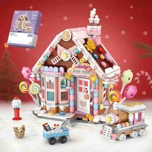 Блоки ChristmasCandy House Building Blocks Toy 1224 Хэллоуин/День Благодарения/Рождественский подарокL231114