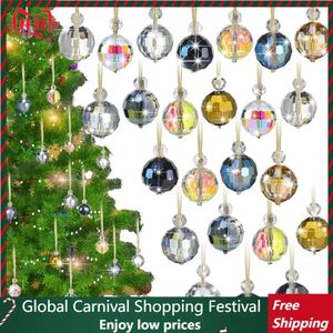 Decorações de Natal 60 Pcs Enfeites de Bola de Cristal Multicolor Bolas de Vidro Coloridas Árvore Pendurada Ornamento 231113