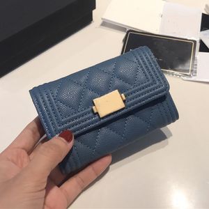 Newest High-end Flip Top Luxury Ladies Coin Purse Caviar Leather Casual Fashion Business Card Holder