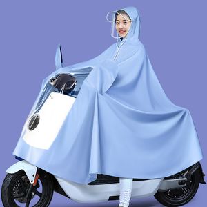 Raincoats Raincoat Electric Battery Car Special Male and Female Motorcycle Bicycle PVC Color Fashion Raincoat Female Adult Rain Poncho 230414