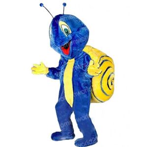 Halloween Blue Snail Mascot Costume Cartoon Character Outfits Suit Vuxna Storlek Outfit Birthday Christmas Carnival Fancy Dress for Men Women