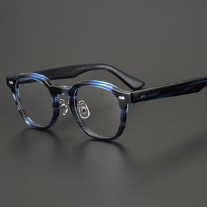 Okulary przeciwsłoneczne ramy japońskie vintage kwadratowe okulary optyczne rama mężczyzna ręcznie robiona pełna krawędź luksusowa marka Myopia okulary KC59 231113