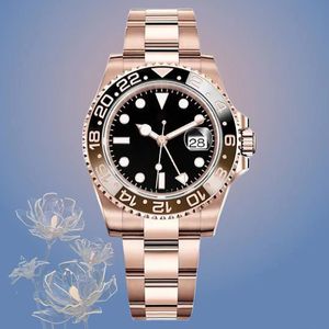 mens automatic watch designer luxury watch 40mm Classic black dial black coffee ceramic bezel Sapphire waterproof 904L steel rose gold luxury business watchsc
