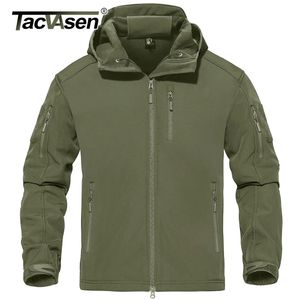 Jaquetas masculinas TACVASEN À Prova D 'Água Tática Jaqueta Forrada de Lã com Bolsos com Zíper Mens Outdoor Softshell Com Capuz Jaquetas de Trabalho Casaco Windbreaker 231114