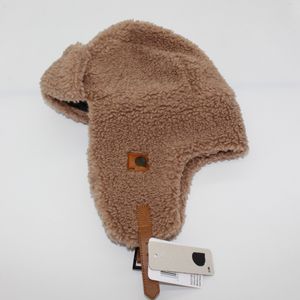 Ear-protective Trapper Hats Designer Solid Winter Women's Hats Lamb Wool Warm Luxury Caps Men