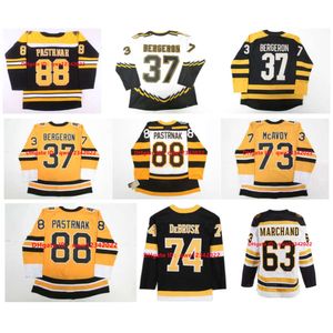 SJ Patrice Bergeron Hockey Jersey 2023 inverno classico Boston Reverse retrò Bruins David Pastrnak Brad Marchand Jake Debrusk Charlie McAvoy Hall