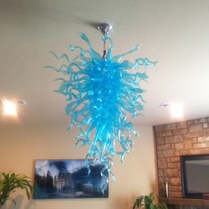 lighthouse lamps Blue Chandeliers Handmade Blown Glass Pendant Light LED Villa Home Art Lighting Fixtures 24 by 32 Inches