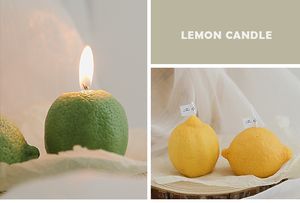 10pcs carino creativo limone frutta candele profumate candela cera di soia aromaterapia candela relax regali di compleanno inventario all'ingrosso