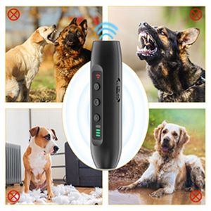 Treinamento de cães Obediência 3 em 1 Repulsor LED Ultrassonic Anti -Barking Stop Device Recargable Pet e Control 230414