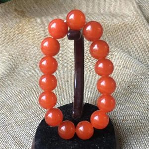 Strand 12mm NATURE Red Jade Agate BRACELET GREEN HAND CATENARY Stone