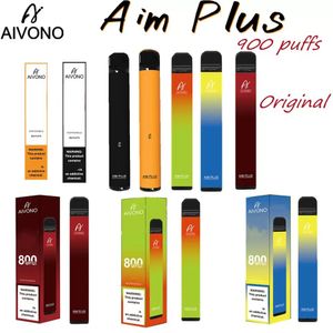 Original AIVONO Aim Plus 800 puffs Disposable vape pen vape Aim Plus 0% 2% 5% Level 3.2ml prefilled cartridges pod 550 mah rechargerable