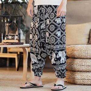 Calça masculina incerun 2023 estilo punk masculino harém harajuku calça masculino crotch pantalon Hombre largura pernas largas