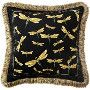 Pillow DUNXDECO Luxury Forest Fairy Cover Decorative Case Modern Simple Dragonfly Soft Velvet Sofa Chair Bedding Coussin