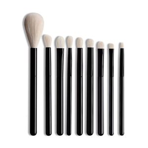 Makeup Tools Ovw 9st White get Hår Eye Shadow Blending Borsts Set Highligher Blusher Black Handtag Portable Travel Crease Shader 230413