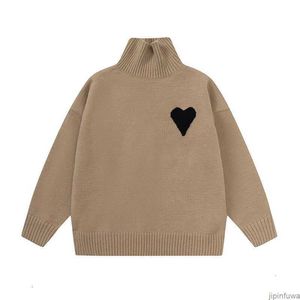 AM I Paris Maglione Amis Dolcevita Collo alto Maglione lavorato a maglia Felpa con cappuccio invernale Felpa con cappuccio Amisweater Big Coeur Love Jacquard Heart Pull Felpa Amiparis ERDC