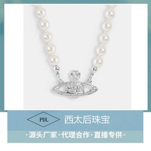 Pendant Necklaces Strands Strings Explosive Pearl Necklace women's versatile diamond Western Queen Mother clavicle chain high version