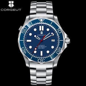 Wristwatches CORGEUT NH35a 40mm Diamond Cool Luxury Fashion Automatic Mechanical Sapphire Glass Mirror Waterproof Glow Diving Watches for Man 231114
