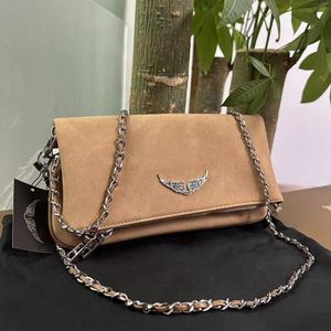 Pochette Rock Wings Zadig Voltaire-Tasche Designer-Damen-Tragetasche mit Diamanten Designer-Baguette-Tasche Lederhandtasche Handtasche Kette Clutch-Klappe Cross-Body-Umhängetaschen