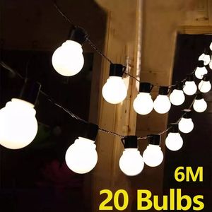 Juldekorationer G50 Street Garland Lysslampor Led Fairy String Light Outdoor Lights Garden Patio Juldekoration 231113