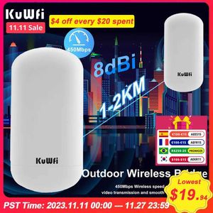 Roteadores KuWFi 5.8G 450Mbps Wireless Bridge Outdoor CPE Router 1-2KM Ponto de Acesso de Longo Alcance Cliente AP com Antena 8dbi Sem Configuração Q231114