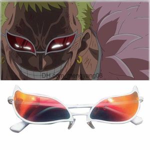 Okulary przeciwsłoneczne Instock Wysokiej jakości moda Donquixote Doflamingo Cosplay okulary anime PVC okulary przeciwsłoneczne zabawne prezent świąteczny T230414