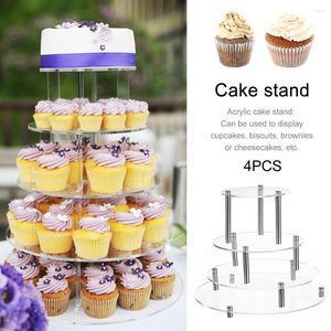 Bakeware Tools 4st/Set dessert Displayhållare Rund transparent akrylkakor Stativ Cupcake Party Decor Storage