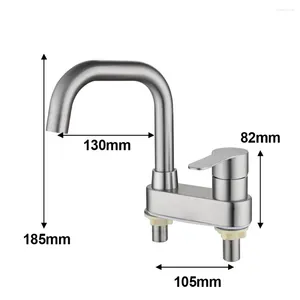 Badrumsvaskar kranar bassängen kran 304 rostfritt stål badrum och kallt vattenblandare Vanity Tap Deck monterad tvättfasin