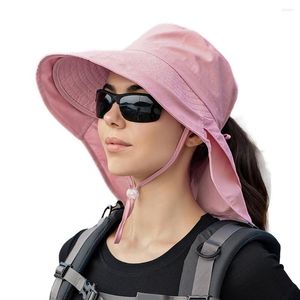 Wide Brim Hats Fisherman Hat Adjustable Rope Basin Lady Cool Sun Climbing Outdoor Sunscreen Bucket