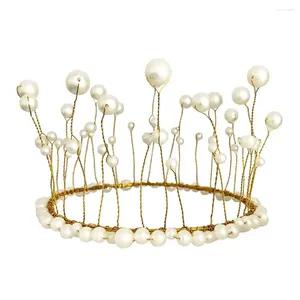Festive Supplies Pearl Princess Cake Decoration Crown Topper Birthday Headdress Wedding Baby Shower Party Favors