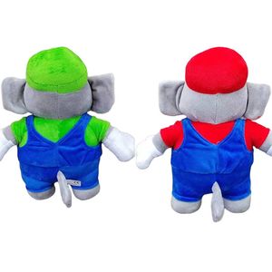 Atacado Super Cogumelo Elefante Brinquedos de Pelúcia Vermelho Verde Boneca de desenho animado Engraçado Plushies Figura Presente para Aniversário de Fãs de Jogo e Brinquedo de Edição de Colecionador