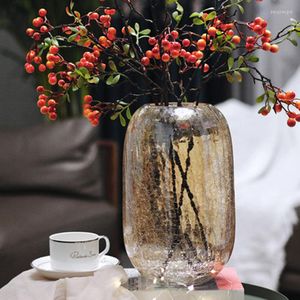 Vases Light Luxury Thick Cracked Glass Vase Extra Large Glaze Ice Flower Living Room High-end Home Arrangement Ornaments