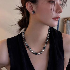 Tahiti Hei Zhen Duo Ma Shi Jia Pearl Necklace Designed B Female Minorit, Light Luxur Autumn and Winter Sweater Chain, High Qualit