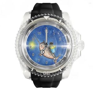 Orologi da polso Orologio da polso in silicone nero trasparente Fungo di cartone animato Orologi da uomo e da donna Polso al quarzo alla moda